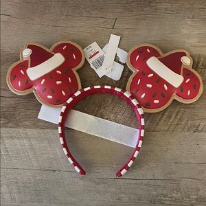 Disney Christmas Red and White Mickey Ears Headband